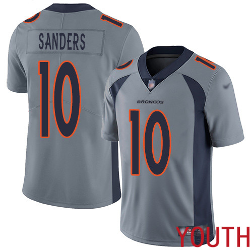 Youth Denver Broncos #10 Emmanuel Sanders Limited Silver Inverted Legend Football NFL Jersey